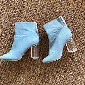 Women’s ankle booties denim blue